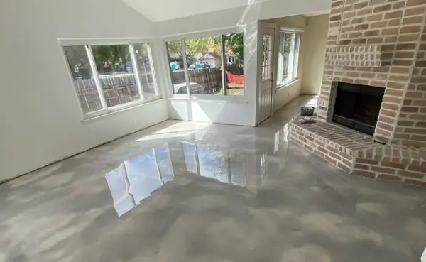 Garage floor after epoxy coating