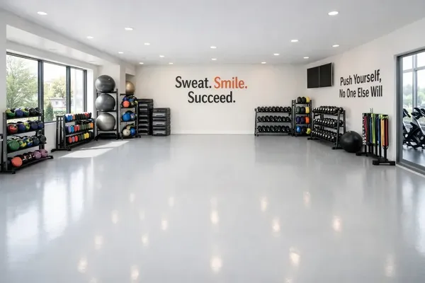 Commercial epoxy floor auto shop