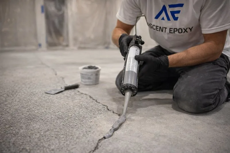 Crack and joint repair on a concrete slab