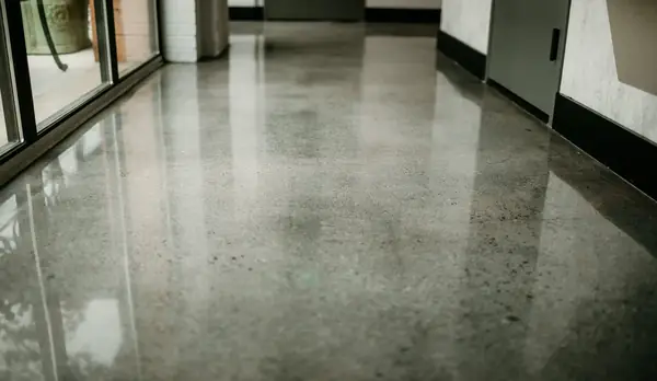 Clear-coated industrial concrete floor, Maryland Heights, MO