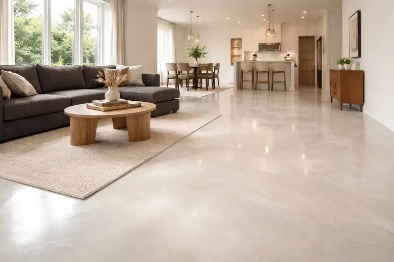 Residential metallic epoxy floor home